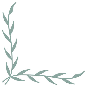 Botanical Corner Frame | Border Element | Leafy Vector Graphic