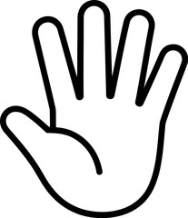 Obraz premium An outline of a hand with fingers spread open is shown against a white background.