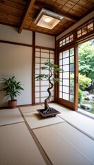 Minimalist Japanese Zen Garden Room