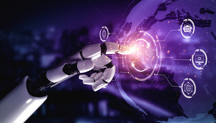 Naklejka na ściany i meble AI Assistant Brain Processor with LLM Technology, Big Data, Machine Learning, Generative AI for Business Support, Future Agentic AI Technology and Artificial Intelligence Prompt Engineering. Vouch Naklejka na ściany i meble AI Assistant Brain Processor with LLM Technology, Big Data, Machine Learning, Generative AI for Business Support, Future Agentic AI Technology and Artificial Intelligence Prompt Engineering. Vouch