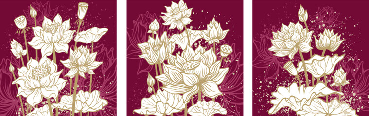 Botanical Lotus Card Design Template, perfect for greeting card, branding, packaging, and decorative projects