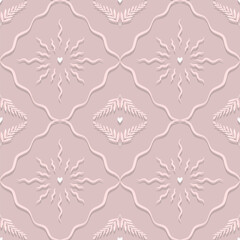 Seamless vector pattern with hearts in a minimal style. Cute pastel design for Valentines Day, fabric, baby clothes, wrapping paper, wallpaper, and digital backgrounds