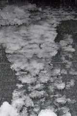 icy water flowing in the river