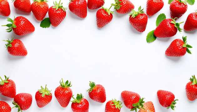 Erdbeeren isoliert vor weissem Hintergrund