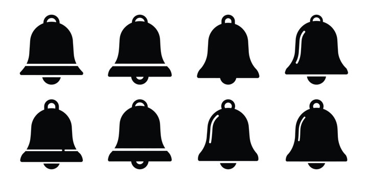 bell minimal silhouette icon set