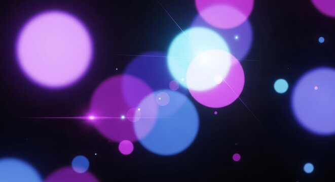 Vibrant abstract light bokeh with colorful circles and flares for creative design