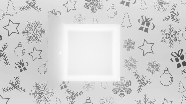 Advent calendar door number 9 on white background with black decoration &ndash; mask for the door included