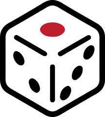 Dice Icon – Vector Illustration of Gambling Cube Symbol in Black Outline Style