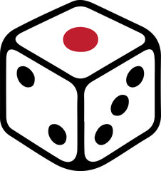 Dice Icon – Vector Illustration of Gambling Cube Symbol in Black Outline Style