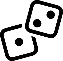 Dice Icon – Vector Illustration of Gambling Cube Symbol in Black Outline Style