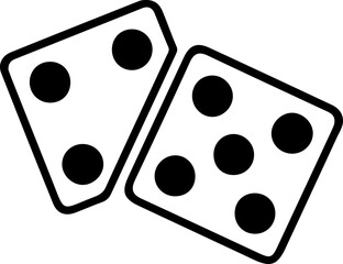 Dice Icon – Vector Illustration of Gambling Cube Symbol in Black Outline Style