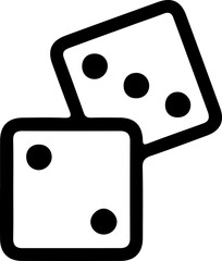 Dice Icon – Vector Illustration of Gambling Cube Symbol in Black Outline Style