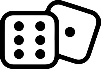 Dice Icon – Vector Illustration of Gambling Cube Symbol in Black Outline Style