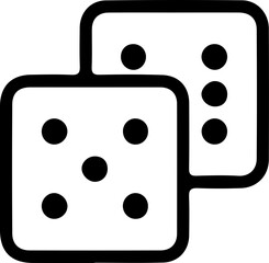 Dice Icon – Vector Illustration of Gambling Cube Symbol in Black Outline Style