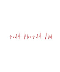 Red Electrocardiogram Heartbeat Line Illustration