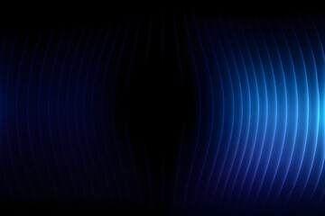 Concentric wavefronts radiate from a glowing blue center, ideal for physics, acoustics, or electromagnetic visuals. Abstract wave propagation pattern with curved lines and gradient glow, perfect 