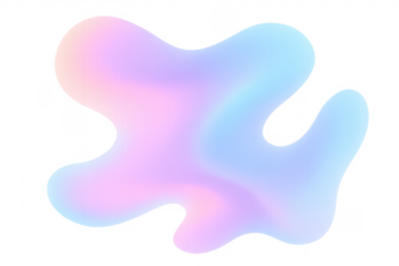Abstract fluid iridescent blob with pastel gradient