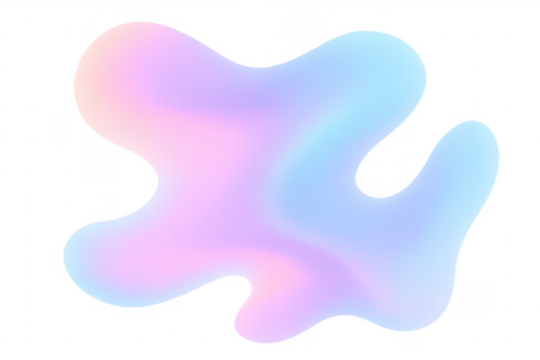Abstract fluid iridescent blob with pastel gradient