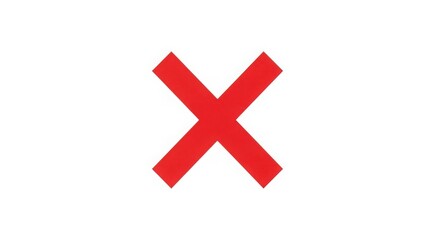 Red cross symbol on white background