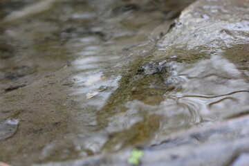 water flowing into the river