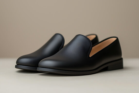 Elegant black leather loafers, a timeless footwear choice for style and comfort. Ideal for any occasion, these slip-ons offer a sleek, polished look for daily wear.