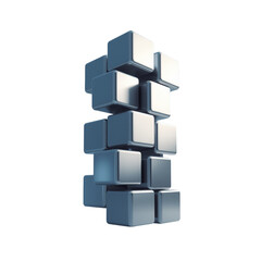 The moving cubes are stacked on top of each other