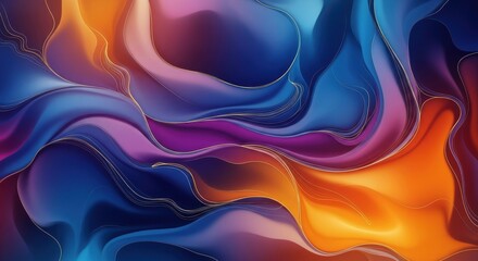 Obraz premium Abstract colorful fluid background with gold glitter and wave pattern
