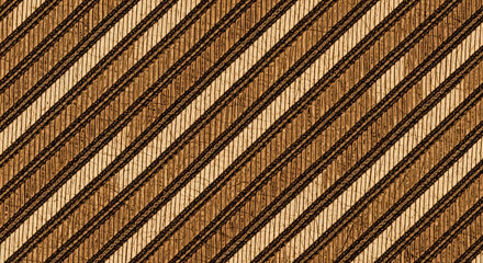 Obraz premium Elegant diagonal stripes pattern in warm brown and beige tones, creating a textured visual effect perfect for backgrounds and design elements