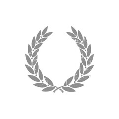 Classic Laurel Wreath Emblem in Circle Design Illustration