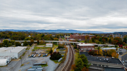 view of bridge and train tracks in bristol tennessee 