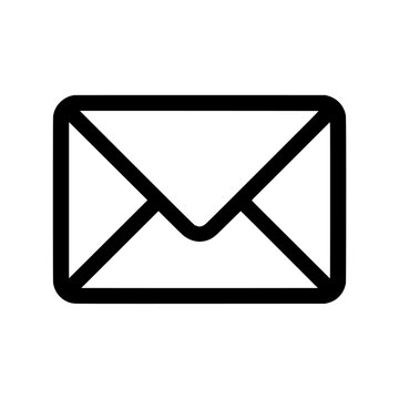 A simple icon featuring a black and white envelope is used to represent communication through email or mail