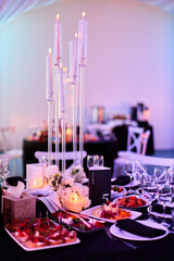 Elegant candlelight decoration at evening event