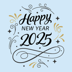 Happy New Year, Easter typography vector illustration with decorative vintage text and holiday design elements