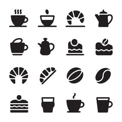Minimalist Line Icon Set for Coffee Shop and Bakery
