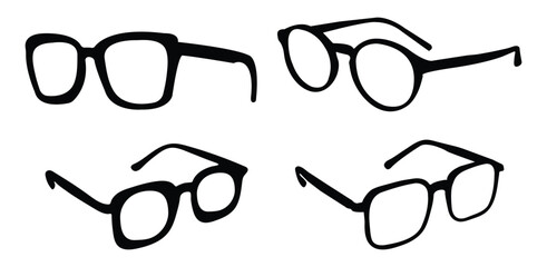 Black smart optical silhouettes set design