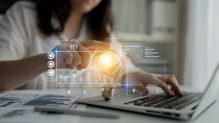 High-tech data visualization dashboard for analytics and performance tracking, including data visualization, trend, data report, and data chart. Latch