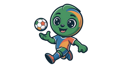 Obraz premium A lively mascot playing soccer.