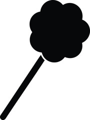Silhouette Whimsical Lollipop Icon Candy Treat Design Element Sweet Shop Symbol Isolated on Transparent Backdrop Illustration