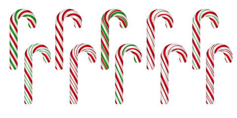 Red and green winter festive candy cane peppermint lollypop decoration