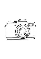 Elegant Digital Camera Illustration Minimalist Black and White Design