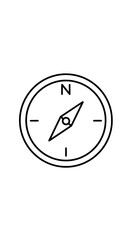 Classic Compass Icon With North Arrow Pointing Up - Travel Navigation Symbol