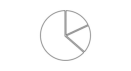 Simple Pie Chart Illustration Data Representation for Analysis and Charts