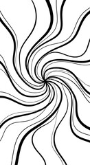 Swirling Abstract Lines A Black and White Spiral Design Illustration