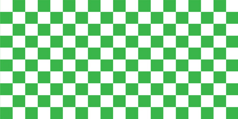 Green and white checkered seamless background. Green and white checkered pattern vector illustration. Modern graphic resource.