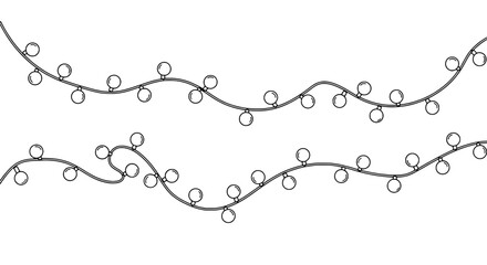 Festive string lights garland decoration holiday illuminated line art
