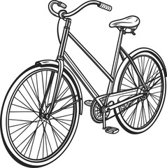 Vintage vector illustration of an old bicycle for sport and transportation with a classic silhouette style