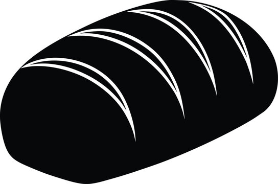 Black and white bakery food vector illustration with bread and chocolate cake icons