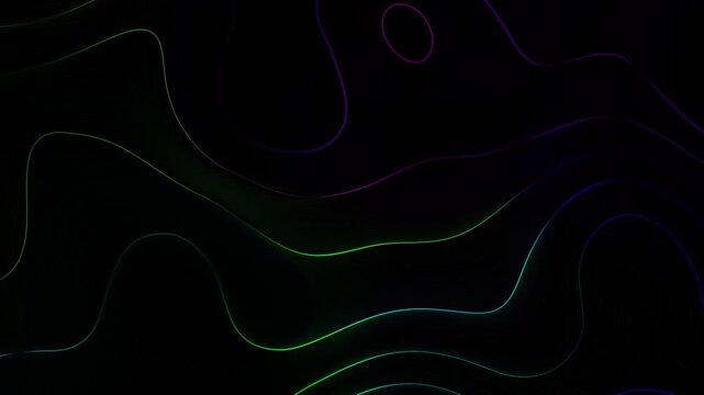 Dark Abstract With Green and Purple Neon Waves background