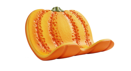 Pumpkin textured item designed for laptop stand in bright orange  