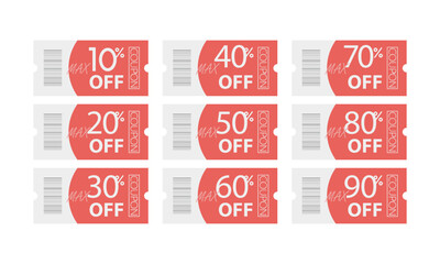 Discount Coupon Set (10%–50% OFF)